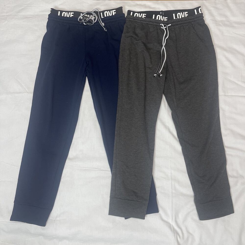 Active USA Jogger Pants Womens SMALL Waistband Athletic Gym Comfy Soft BLUE GRAY